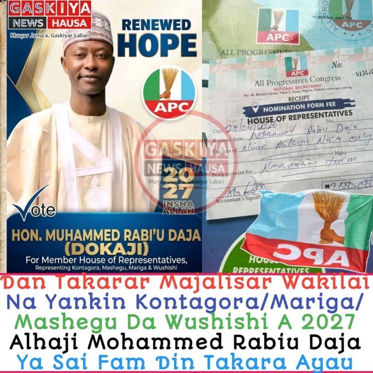 HON. MUHAMMAD RABIU DAJA YA YANKI FORM YAU